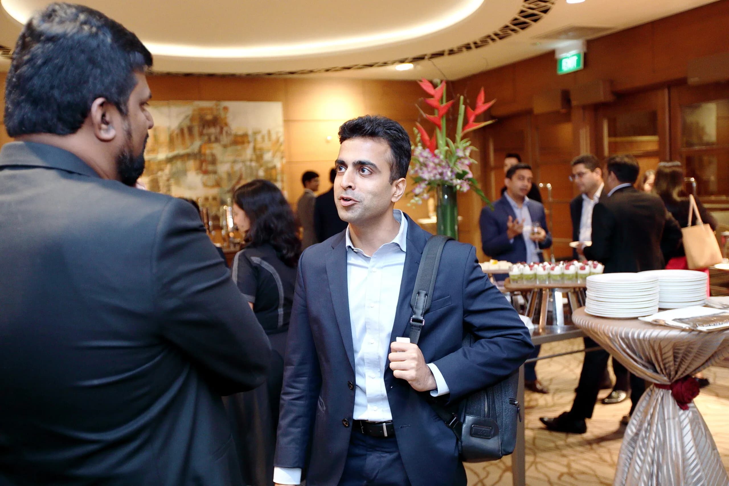 Conference speaker at podium 10