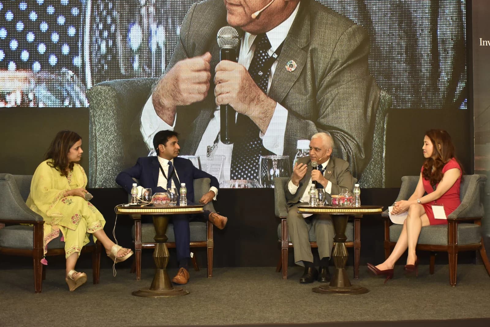 Conference speaker at podium 29