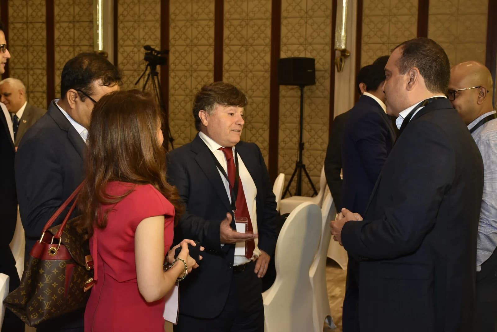 Conference speaker at podium 33