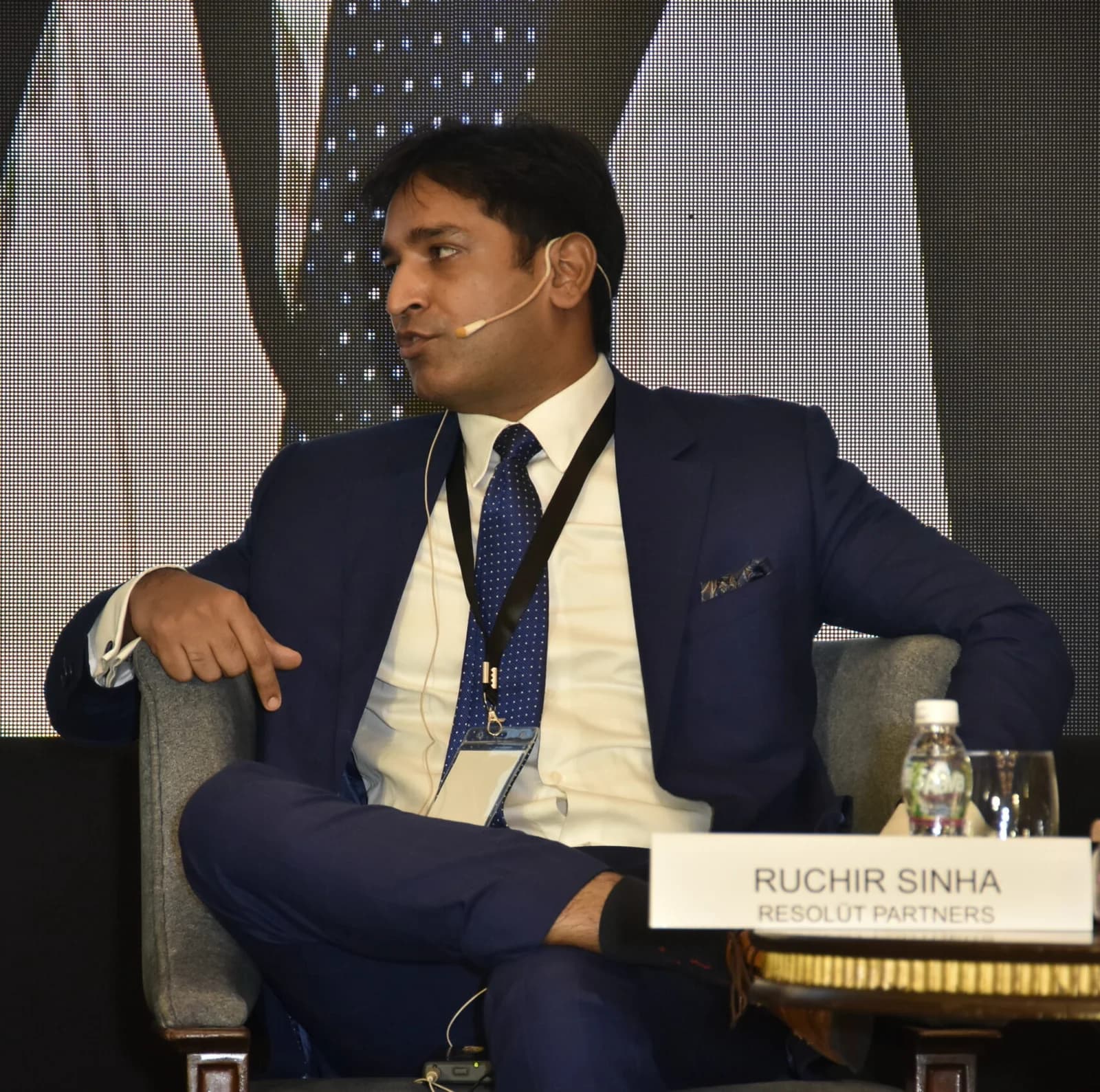 Conference speaker at podium 38