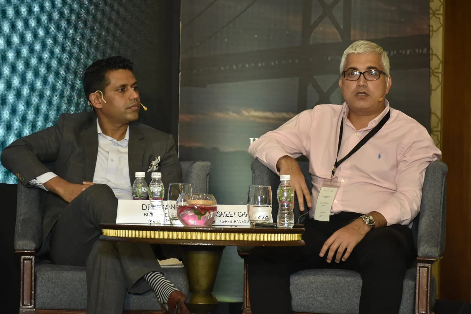 Conference speaker at podium 73