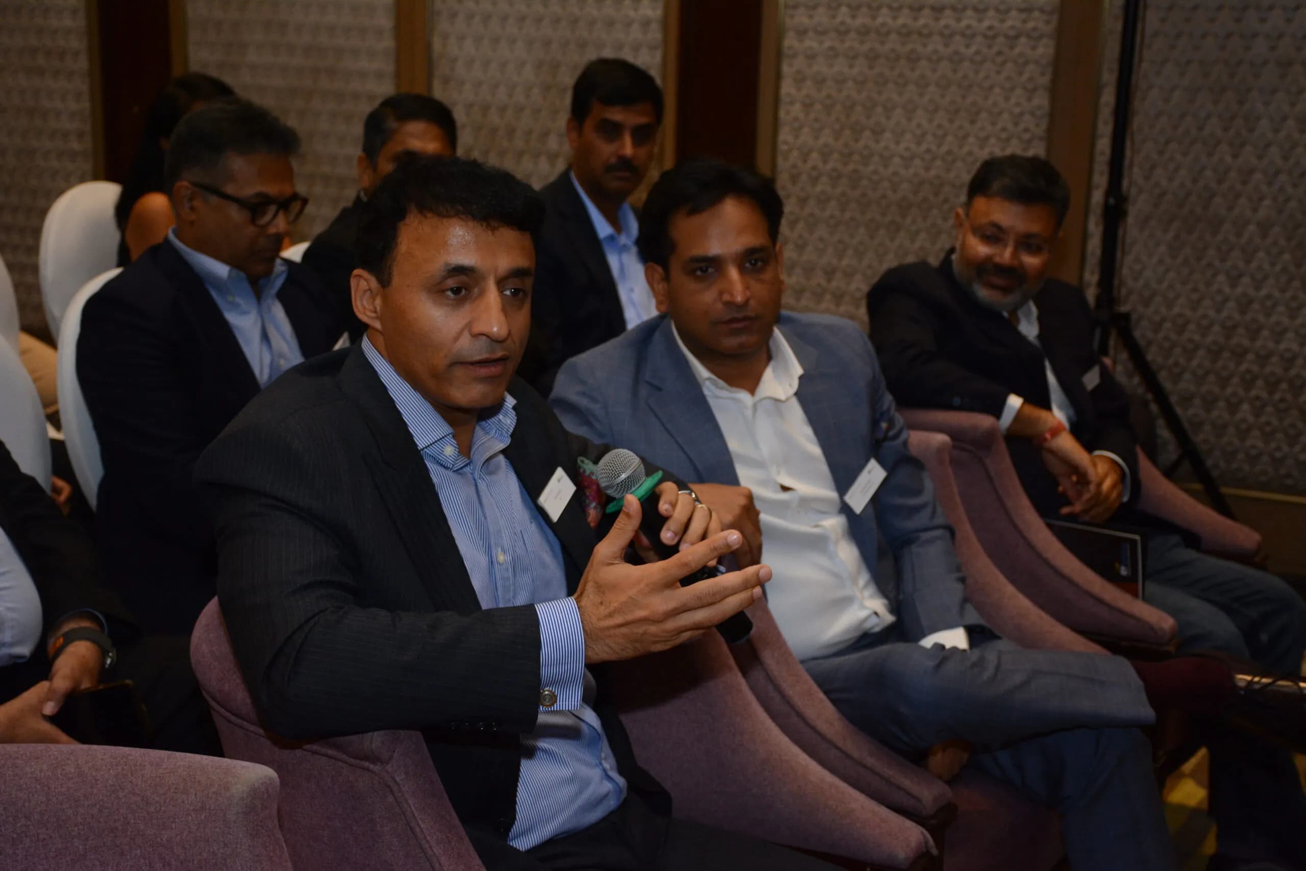 Conference speaker at podium 34