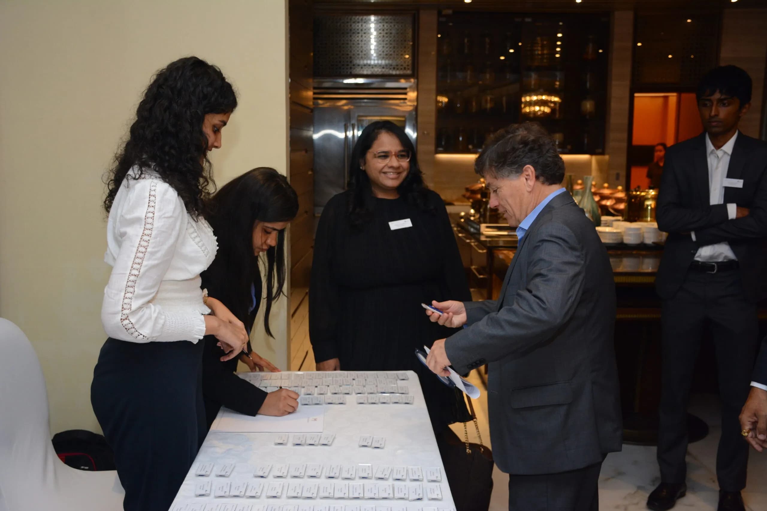 Conference speaker at podium 45